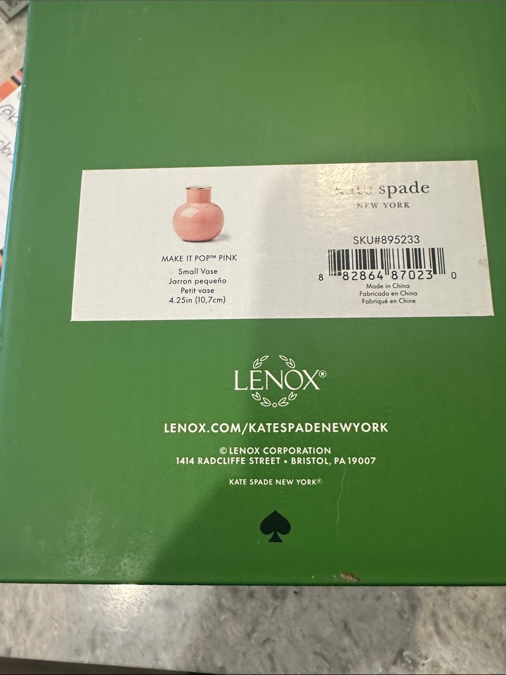 Kate Spade x Lenox “Make it Pop” Pink Vase - NWT - Picture 2 of 4